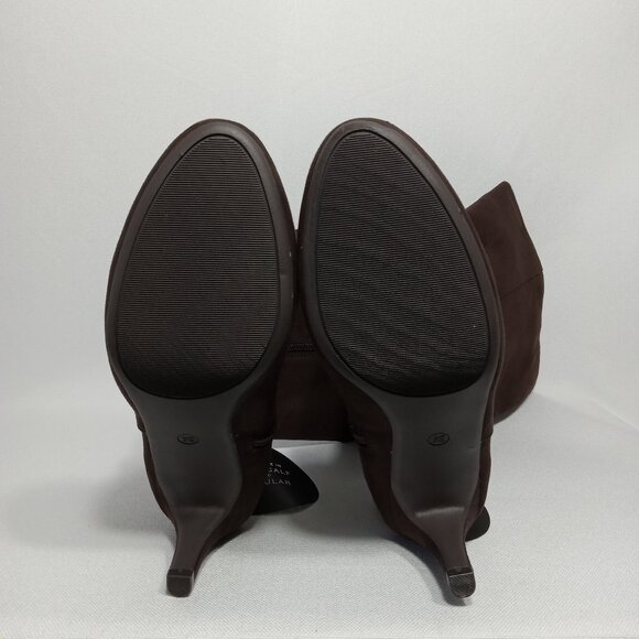 KAREN SCOTT Hanna Brown Faux Suede Knee High Wide Calf Boots Womens Size 8 - Picture 16 of 16